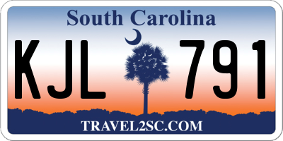 SC license plate KJL791