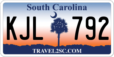 SC license plate KJL792