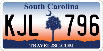 SC license plate KJL796