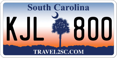 SC license plate KJL800