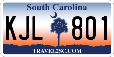 SC license plate KJL801