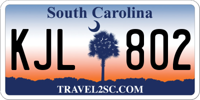 SC license plate KJL802