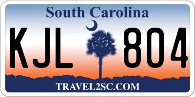 SC license plate KJL804