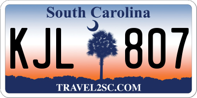 SC license plate KJL807