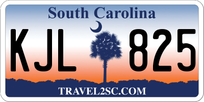 SC license plate KJL825