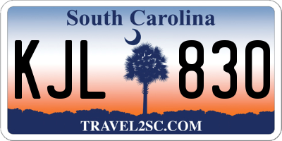 SC license plate KJL830
