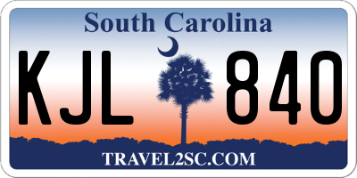 SC license plate KJL840