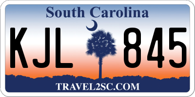 SC license plate KJL845