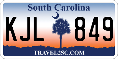 SC license plate KJL849