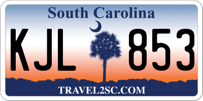 SC license plate KJL853