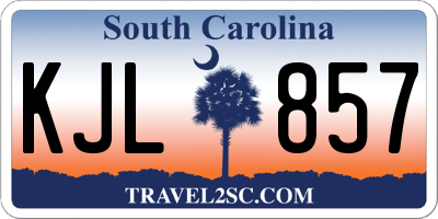 SC license plate KJL857