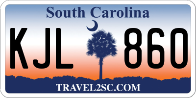 SC license plate KJL860