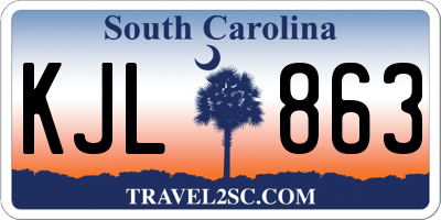 SC license plate KJL863