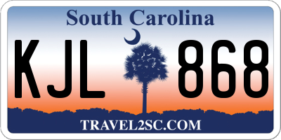 SC license plate KJL868