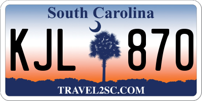 SC license plate KJL870
