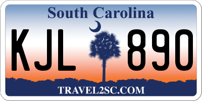 SC license plate KJL890