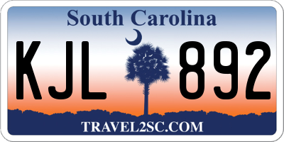 SC license plate KJL892