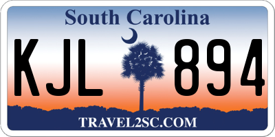 SC license plate KJL894