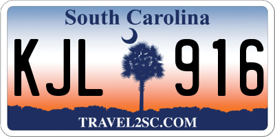 SC license plate KJL916