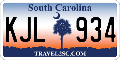 SC license plate KJL934