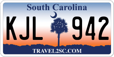 SC license plate KJL942