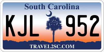 SC license plate KJL952