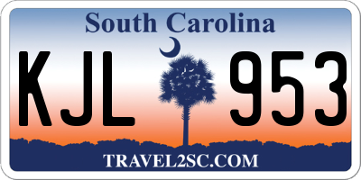 SC license plate KJL953