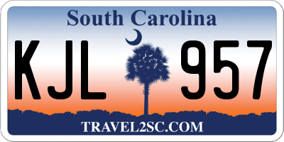 SC license plate KJL957
