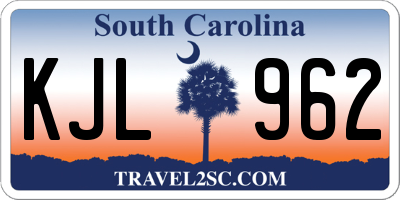SC license plate KJL962