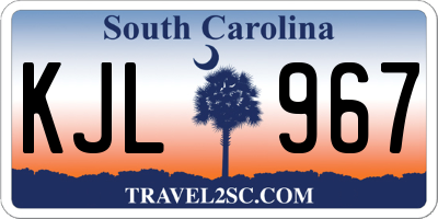 SC license plate KJL967