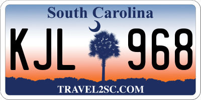 SC license plate KJL968