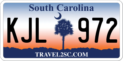 SC license plate KJL972