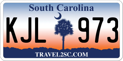 SC license plate KJL973