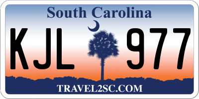 SC license plate KJL977