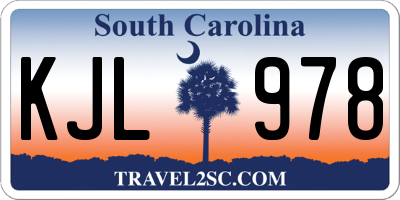SC license plate KJL978