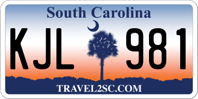 SC license plate KJL981