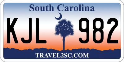 SC license plate KJL982