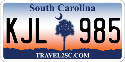 SC license plate KJL985