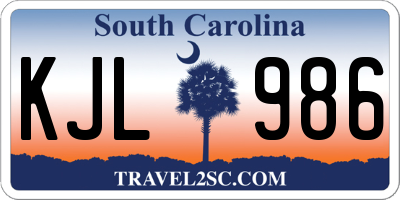 SC license plate KJL986
