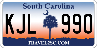SC license plate KJL990