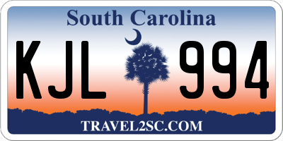 SC license plate KJL994