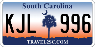 SC license plate KJL996