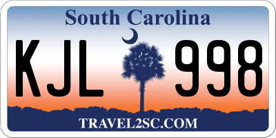 SC license plate KJL998