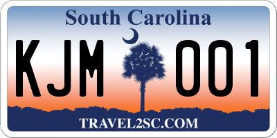SC license plate KJM001