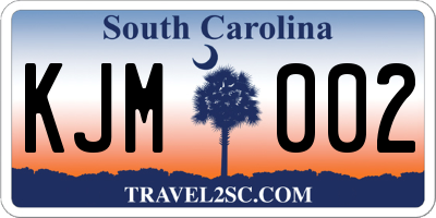 SC license plate KJM002