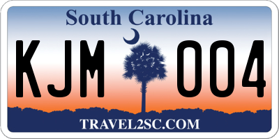 SC license plate KJM004