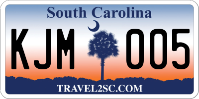 SC license plate KJM005