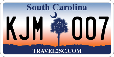 SC license plate KJM007