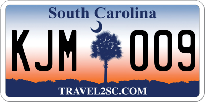SC license plate KJM009