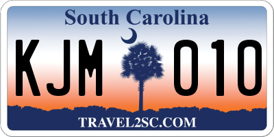 SC license plate KJM010